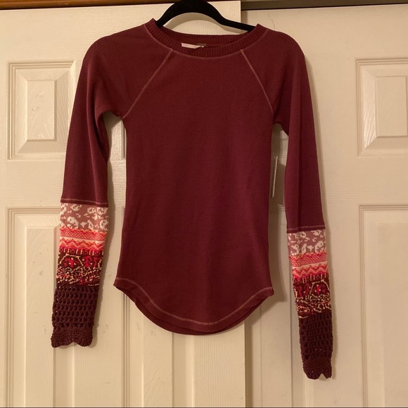 NWT Free People In The Mix Cuff Top - Picture 6 of 10